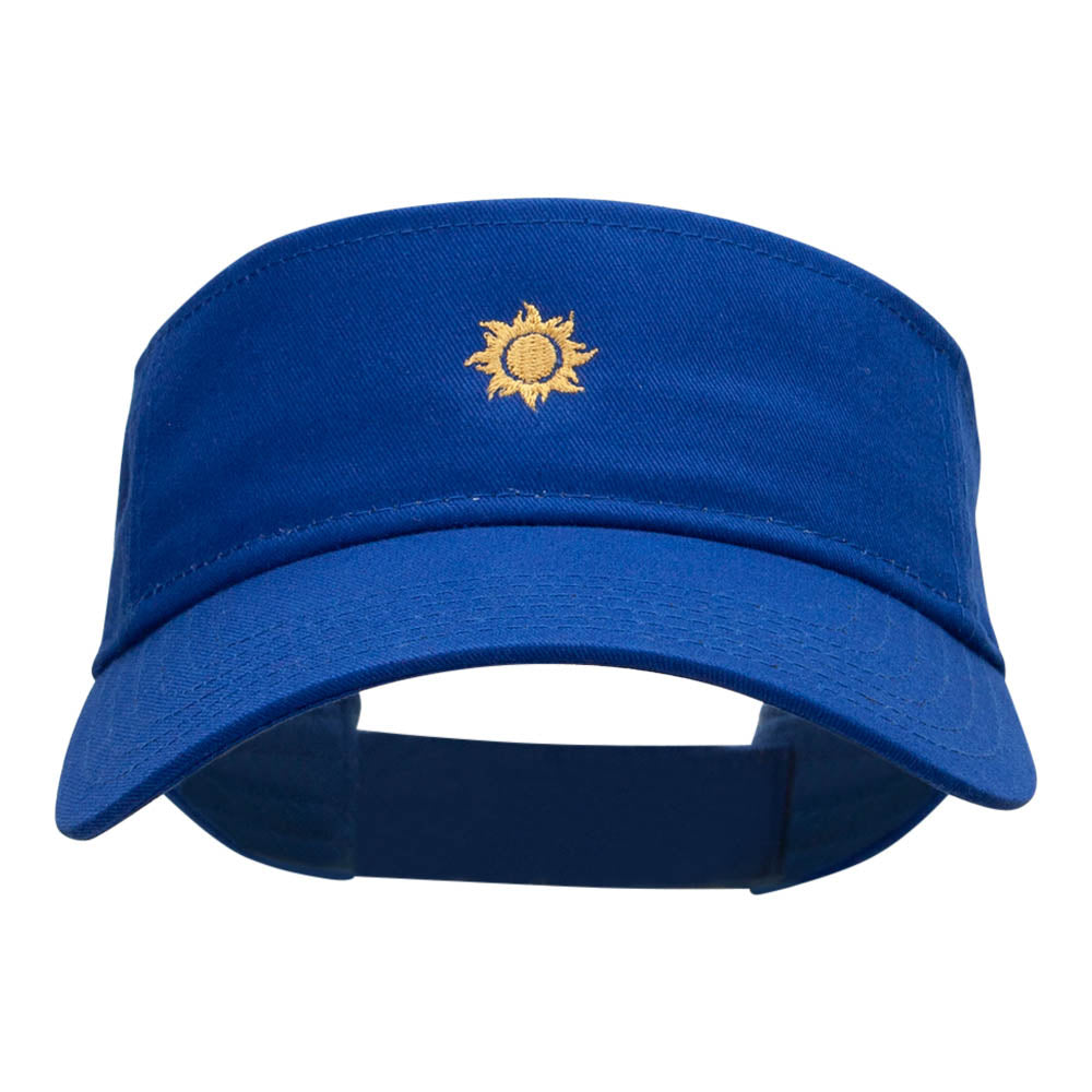 Mini Tribal Sun Embroidered Cotton Twill Visor - Royal OSFM