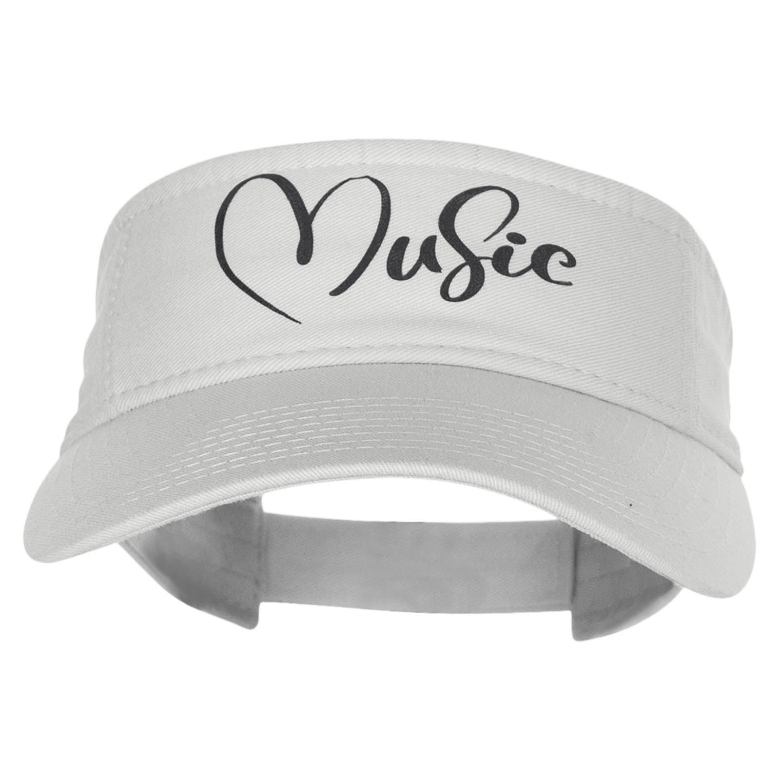 Music Script Heat Transfer Pro Style Cotton Twill Washed Visor - White OSFM