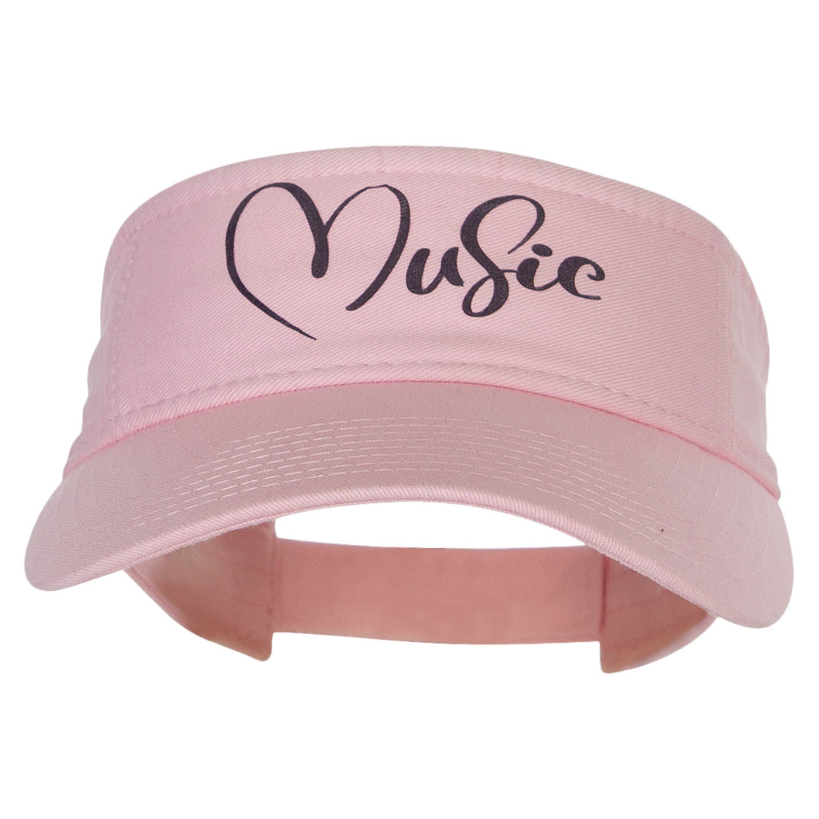 Music Script Heat Transfer Pro Style Cotton Twill Washed Visor - Lt Pink OSFM