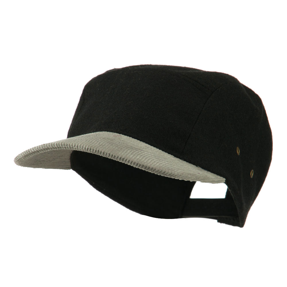 Adjustable 4 Panel Baseball Cap - Black OSFM