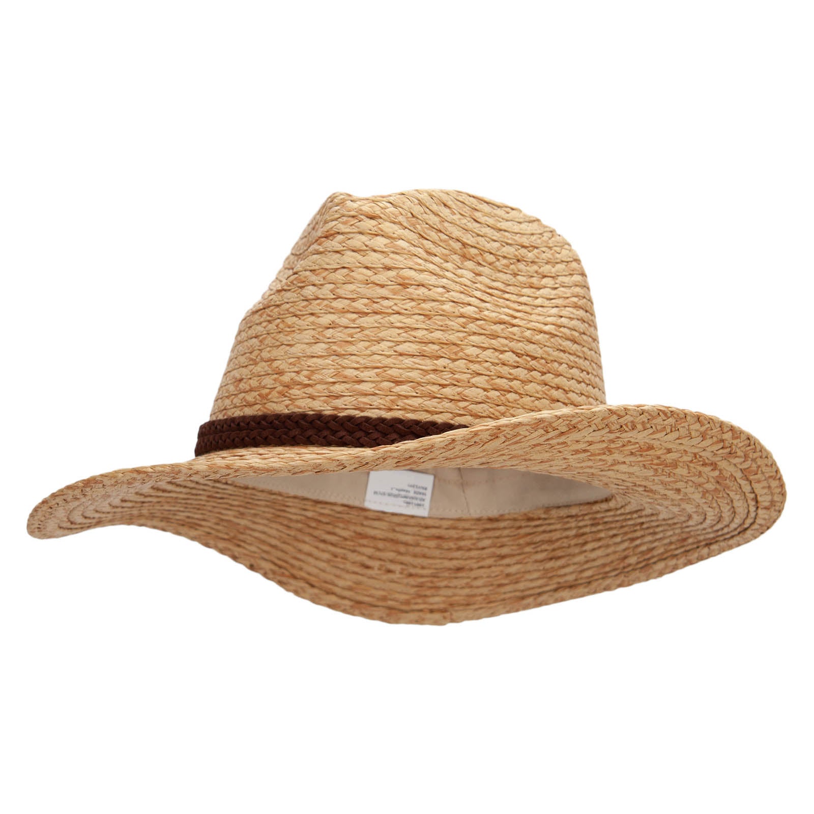 Women&#039;s Paper Braid Fedora Crown 3 Brim Hat - Natural Tan OSFM