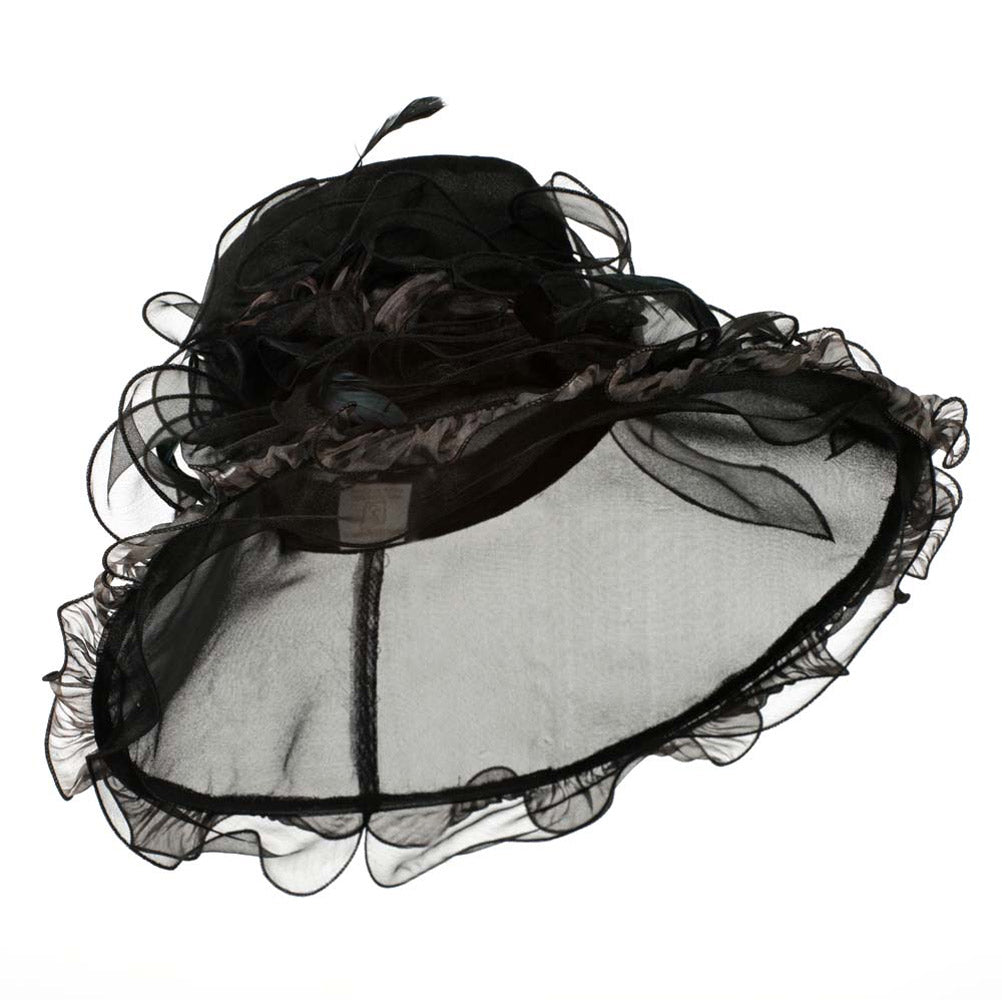 Animal Print Organza Hat - Black OSFM