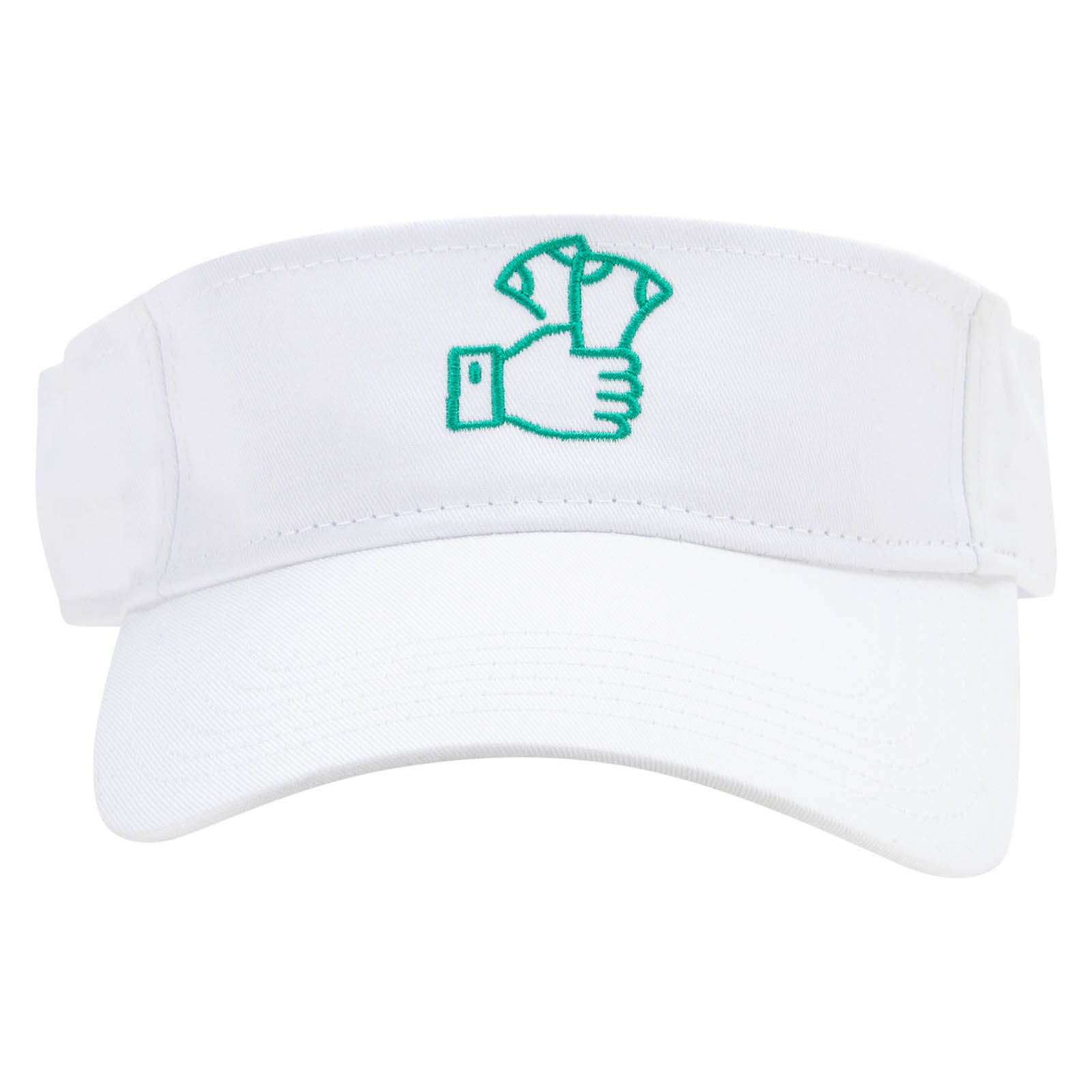 Betting Money Embroidered Cotton Twill Sun Visor - White OSFM