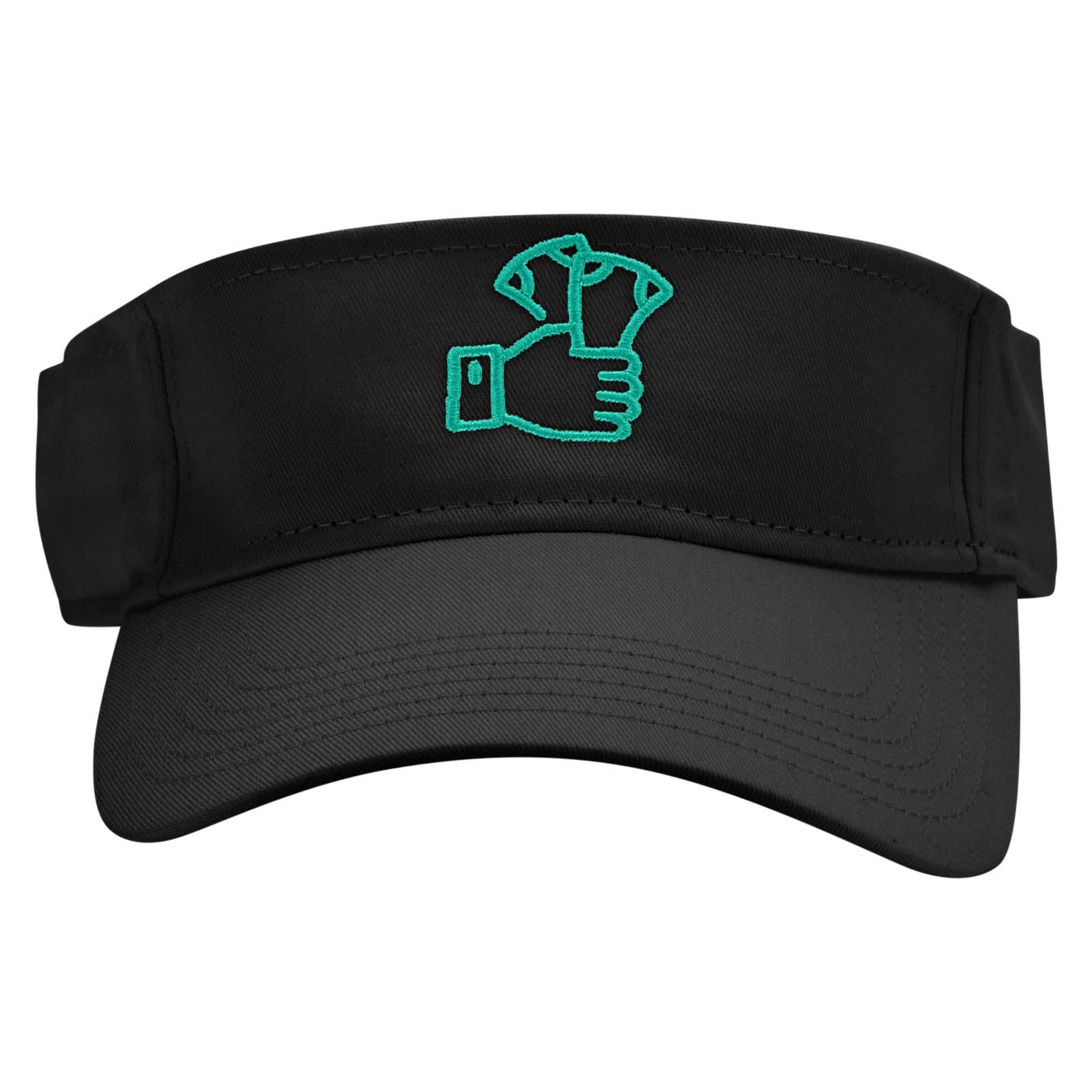 Betting Money Embroidered Cotton Twill Sun Visor - Black OSFM