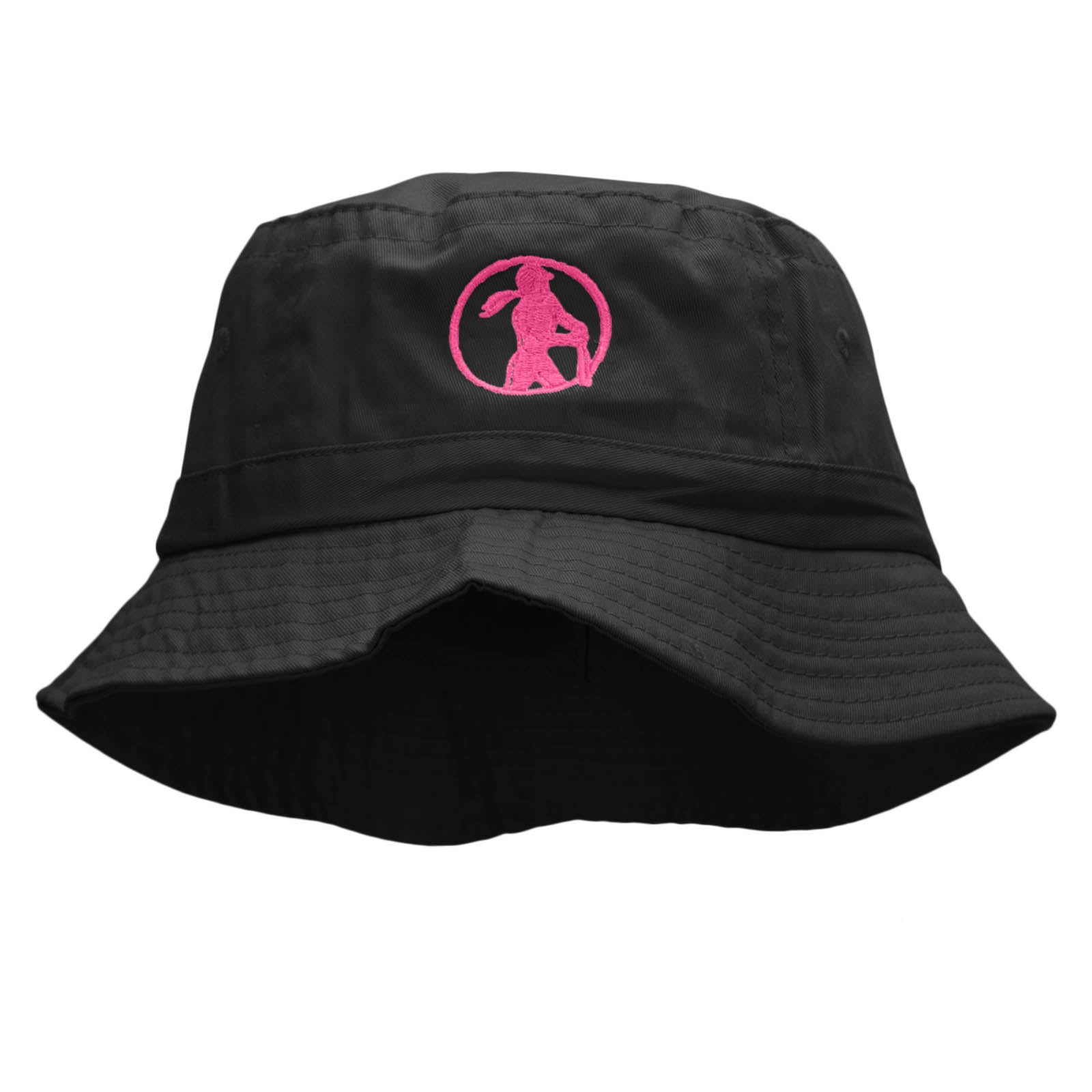 Softball Swing Embroidered Bucket Hat - Black OSFM