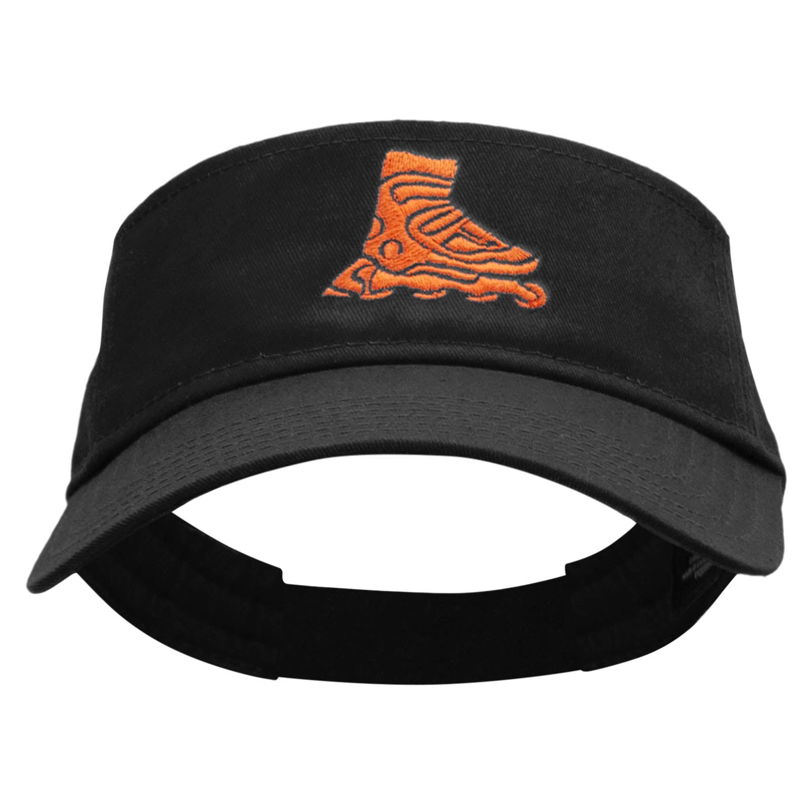 Orange Skate Embroidered Cotton Twill Sun Visor - Black OSFM