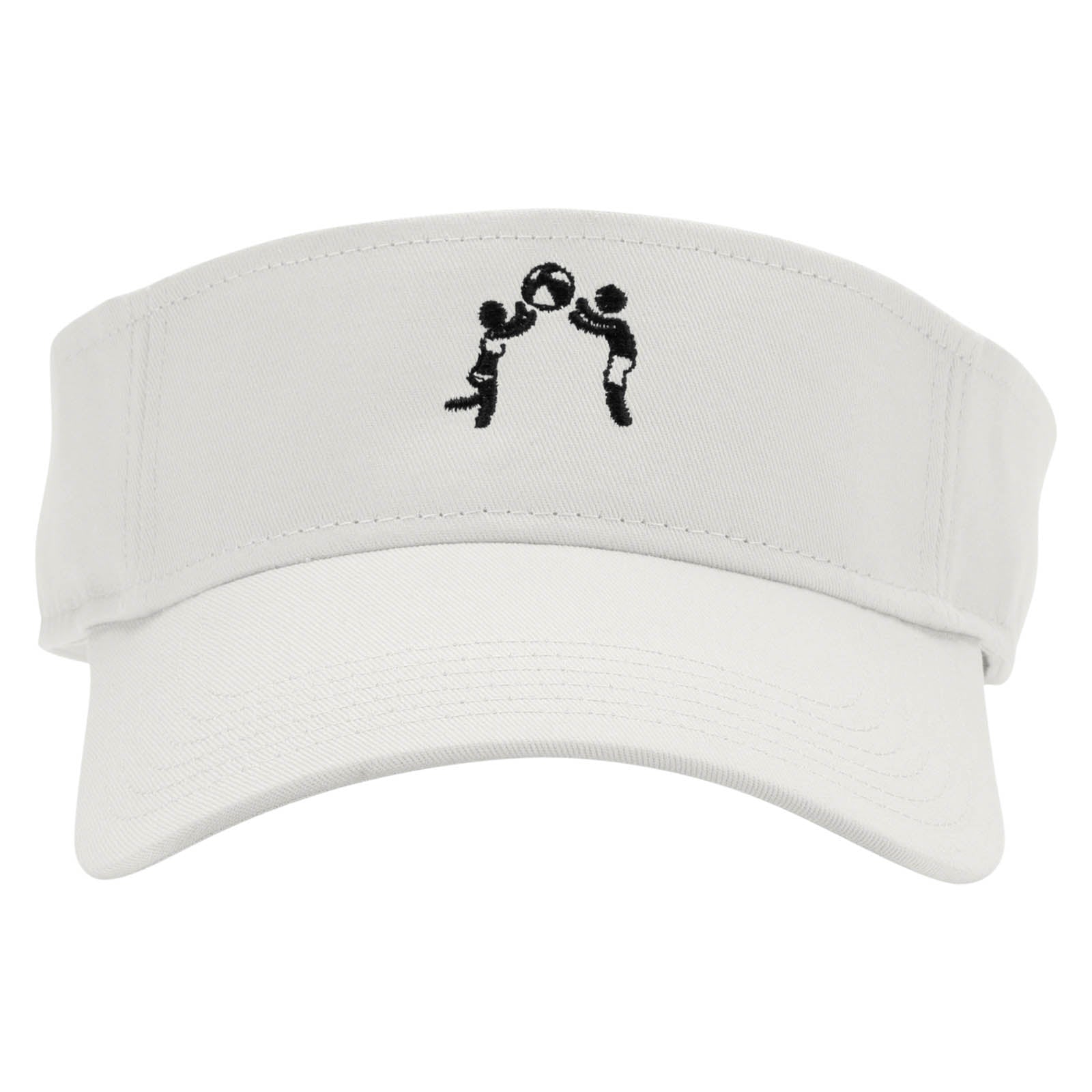 Beach Ball Fun Embroidered Cotton Twill Sun Visor - White OSFM