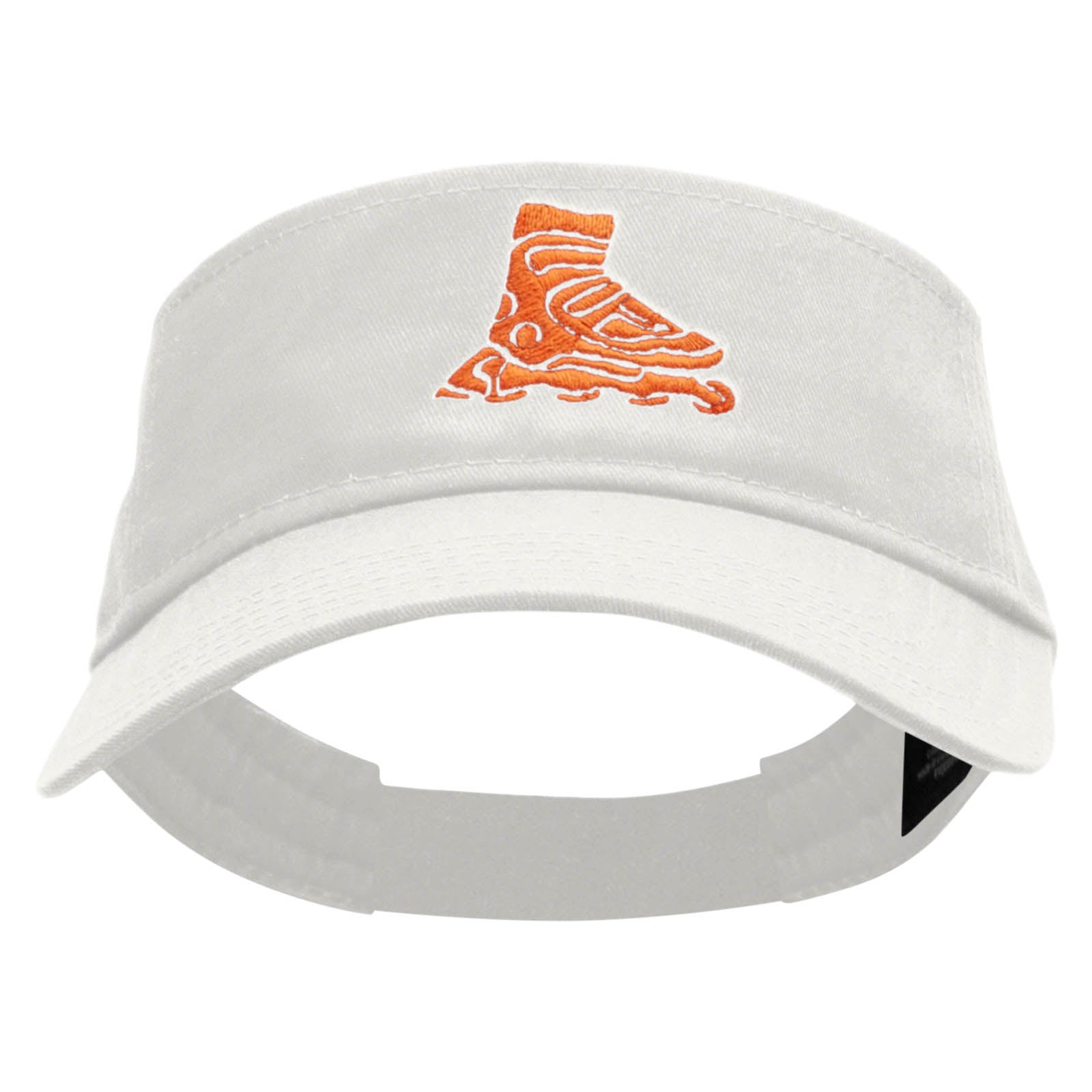 Orange Skate Embroidered Cotton Twill Sun Visor - White OSFM