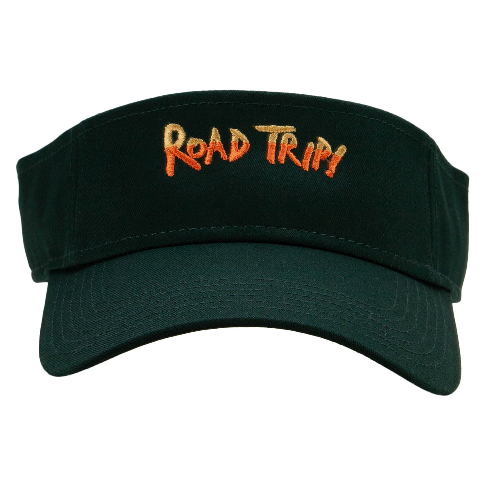 Road Trip Time Embroidered Cotton Twill Sun Visor - Dk Green OSFM