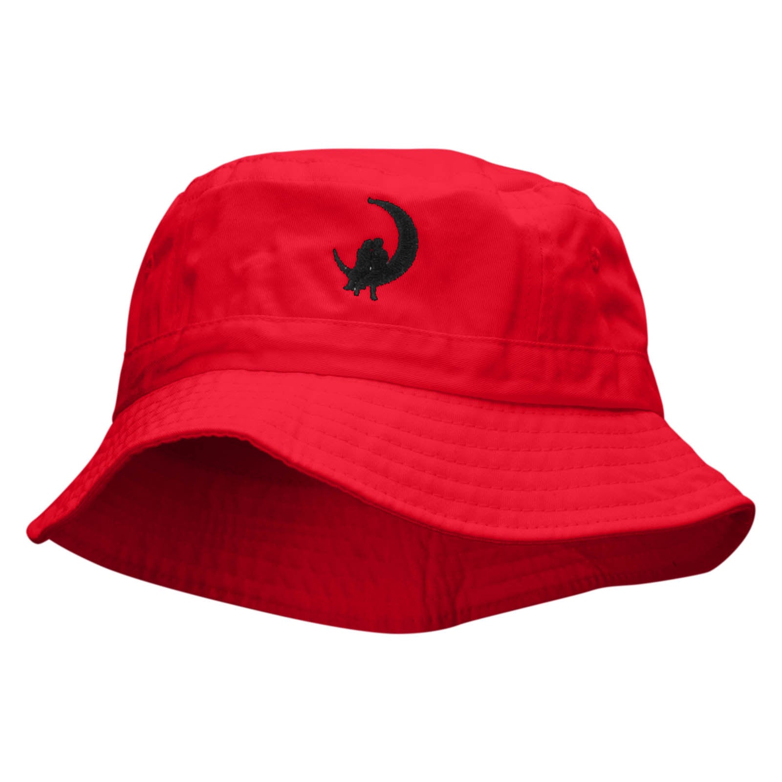 Couple On The Moon Embroidered Bucket Hat - Red OSFM