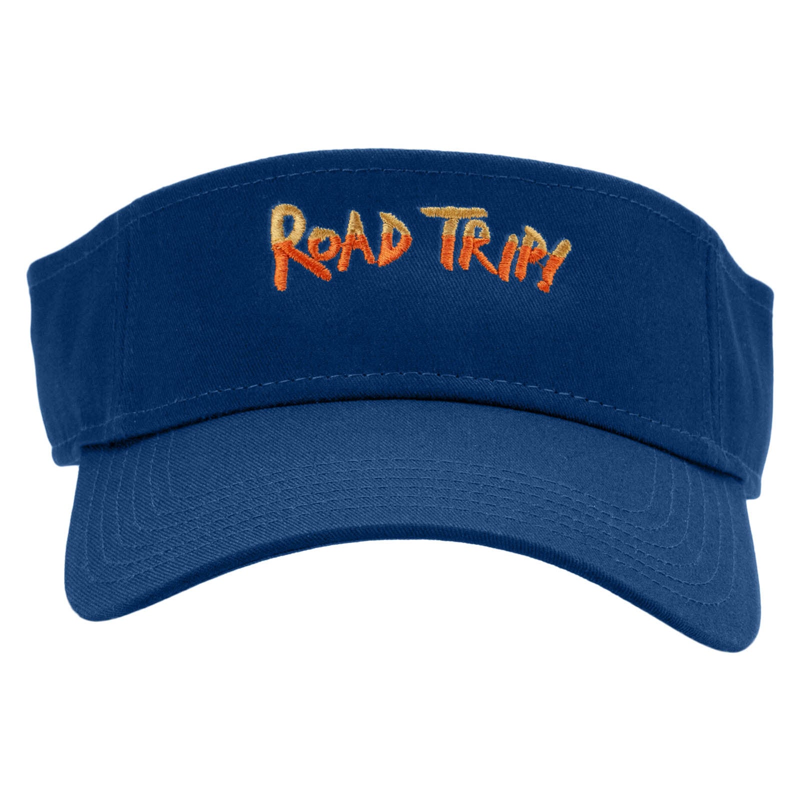 Road Trip Time Embroidered Cotton Twill Sun Visor - Royal OSFM