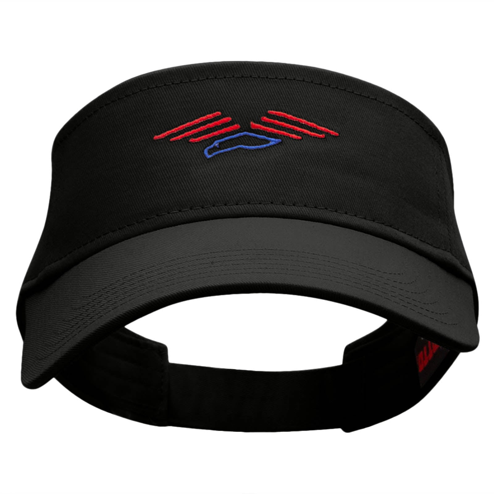 The Soaring Patriotic Eagle Embroidered Cotton Twill Sun Visor - Black OSFM