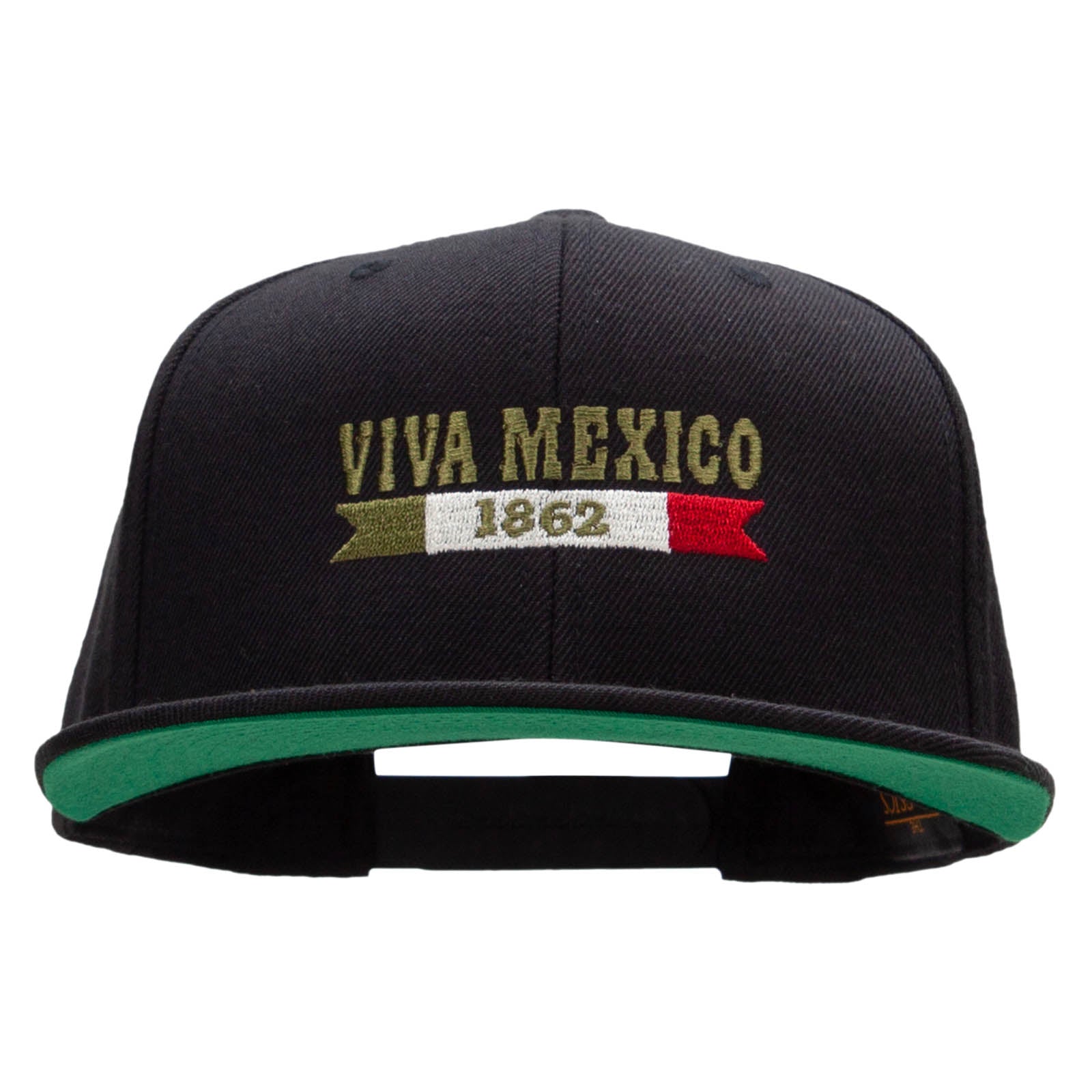 Mexican Independence Embroidered Wool Blend Prostyle Snapback - Black OSFM