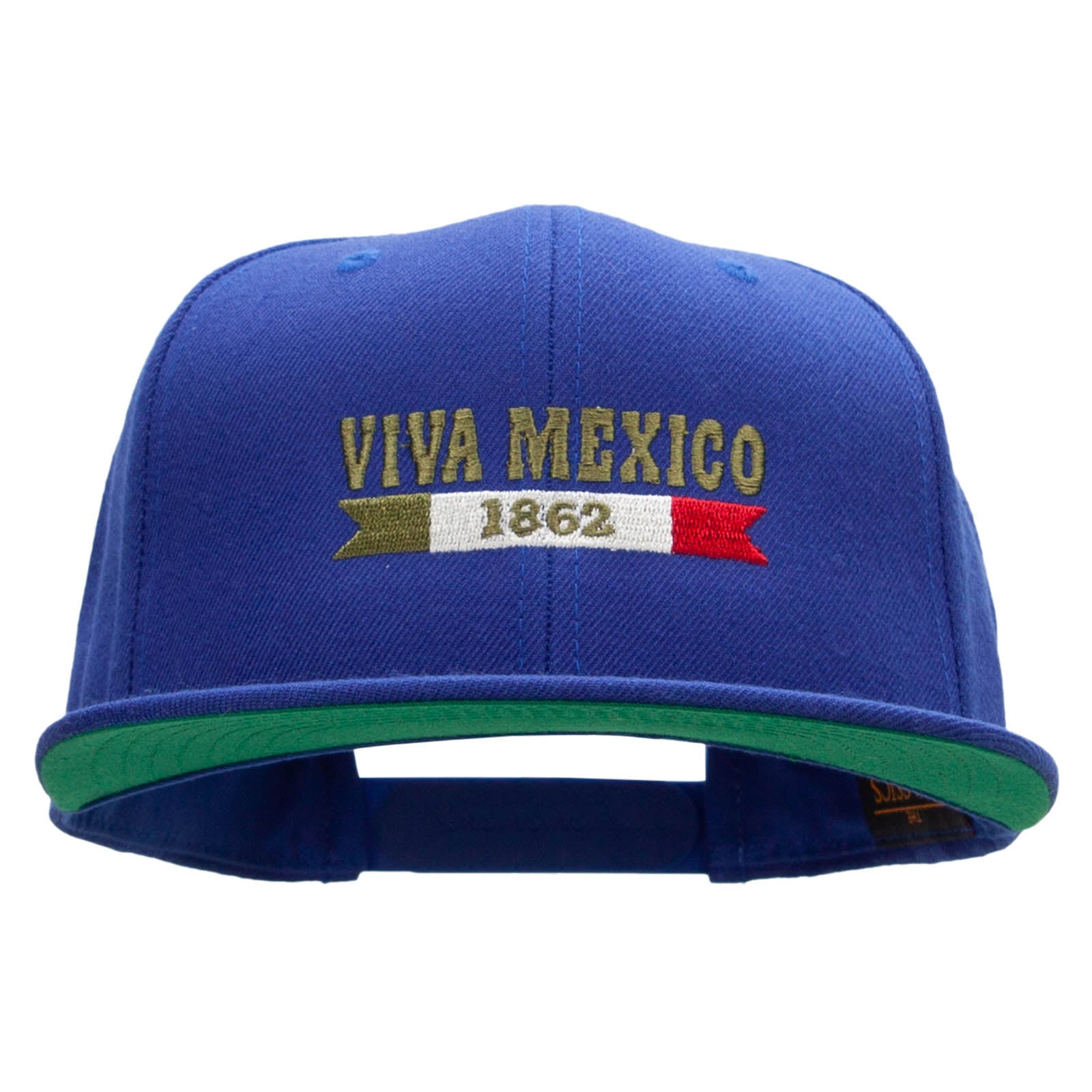 Mexican Independence Embroidered Wool Blend Prostyle Snapback - Royal OSFM