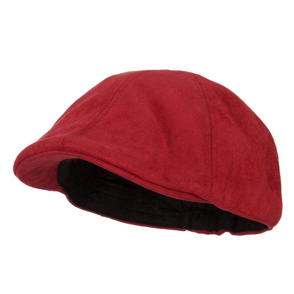 Faux Suede Unisex Classic Ivy Cap - Red OSFM