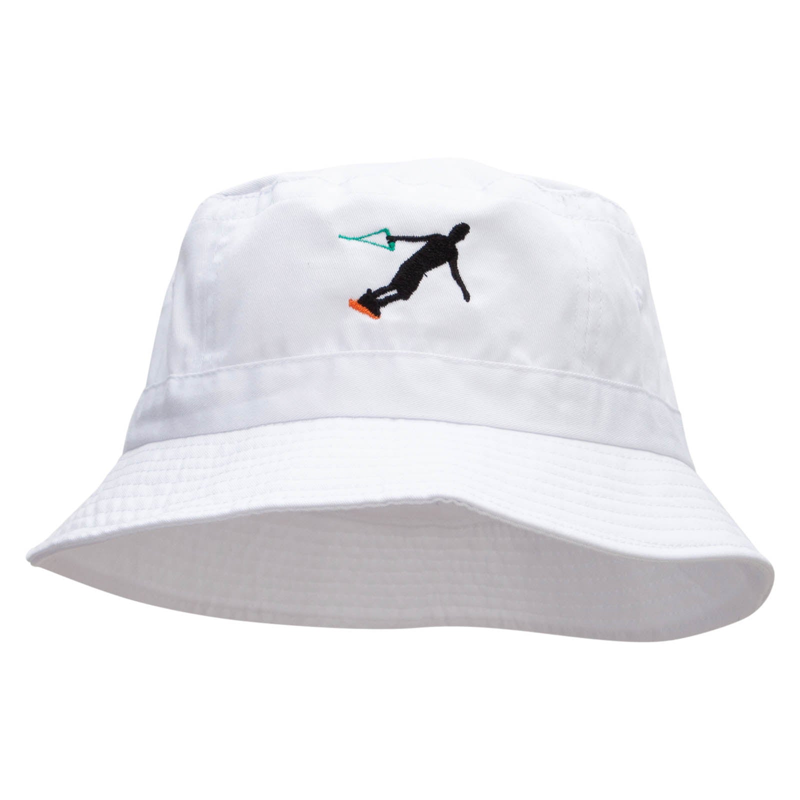 Wakeboarding Embroidered Pigment Dyed Bucket Hat - White OSFM