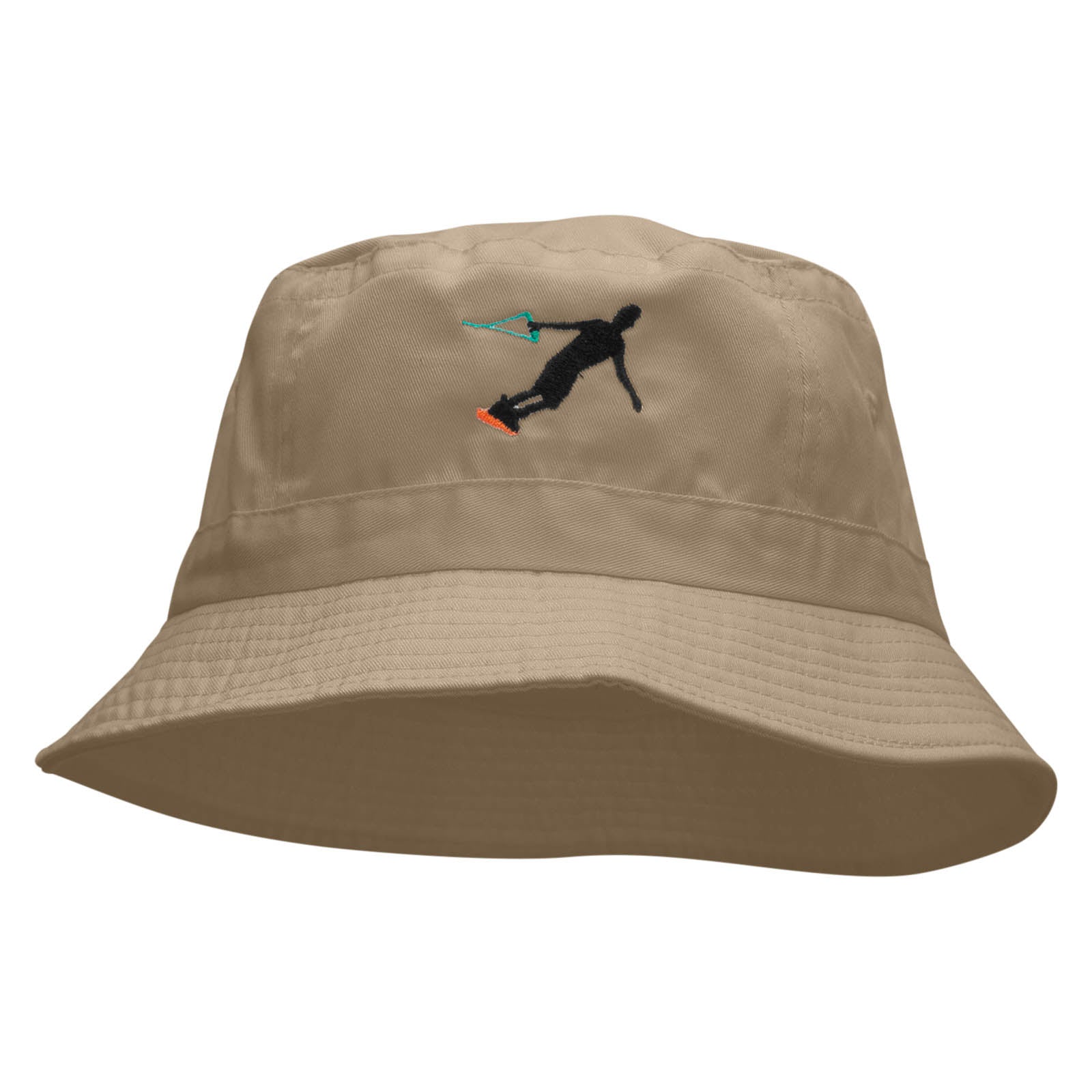 Wakeboarding Embroidered Pigment Dyed Bucket Hat - Khaki OSFM