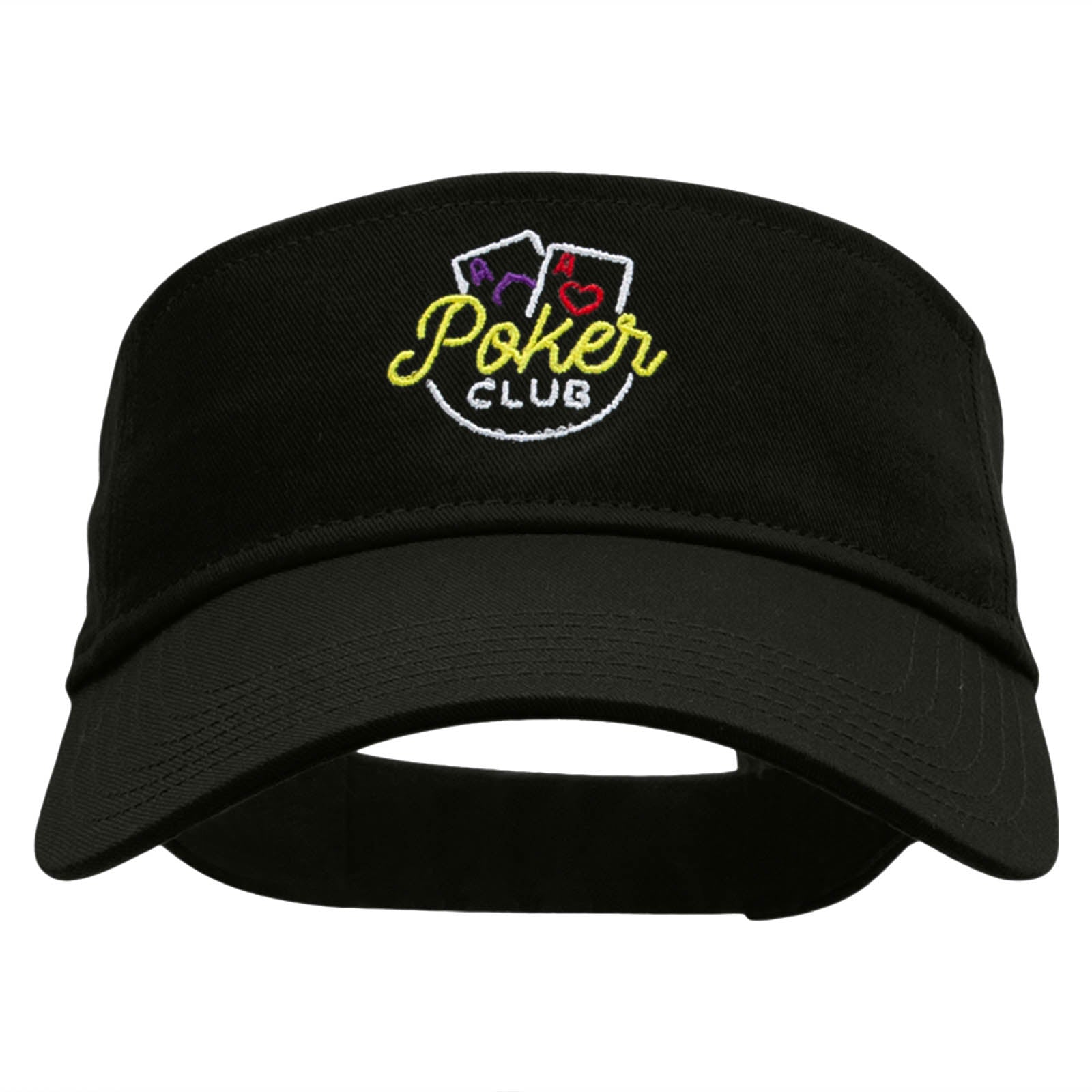 The Poker Club Embroidered Cotton Twill Sun Visor - Black OSFM