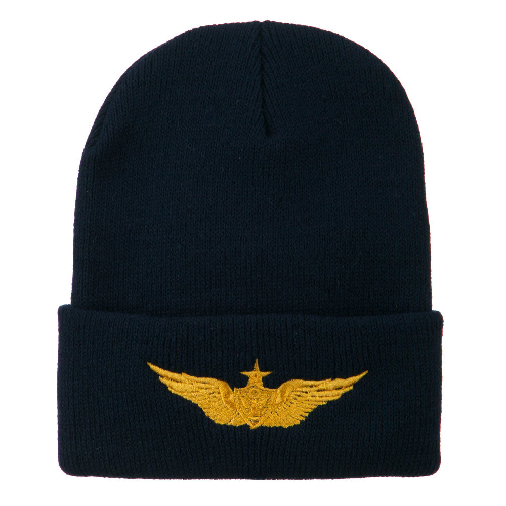 Aircraft Crewman Embroidered Long Beanie - Navy OSFM