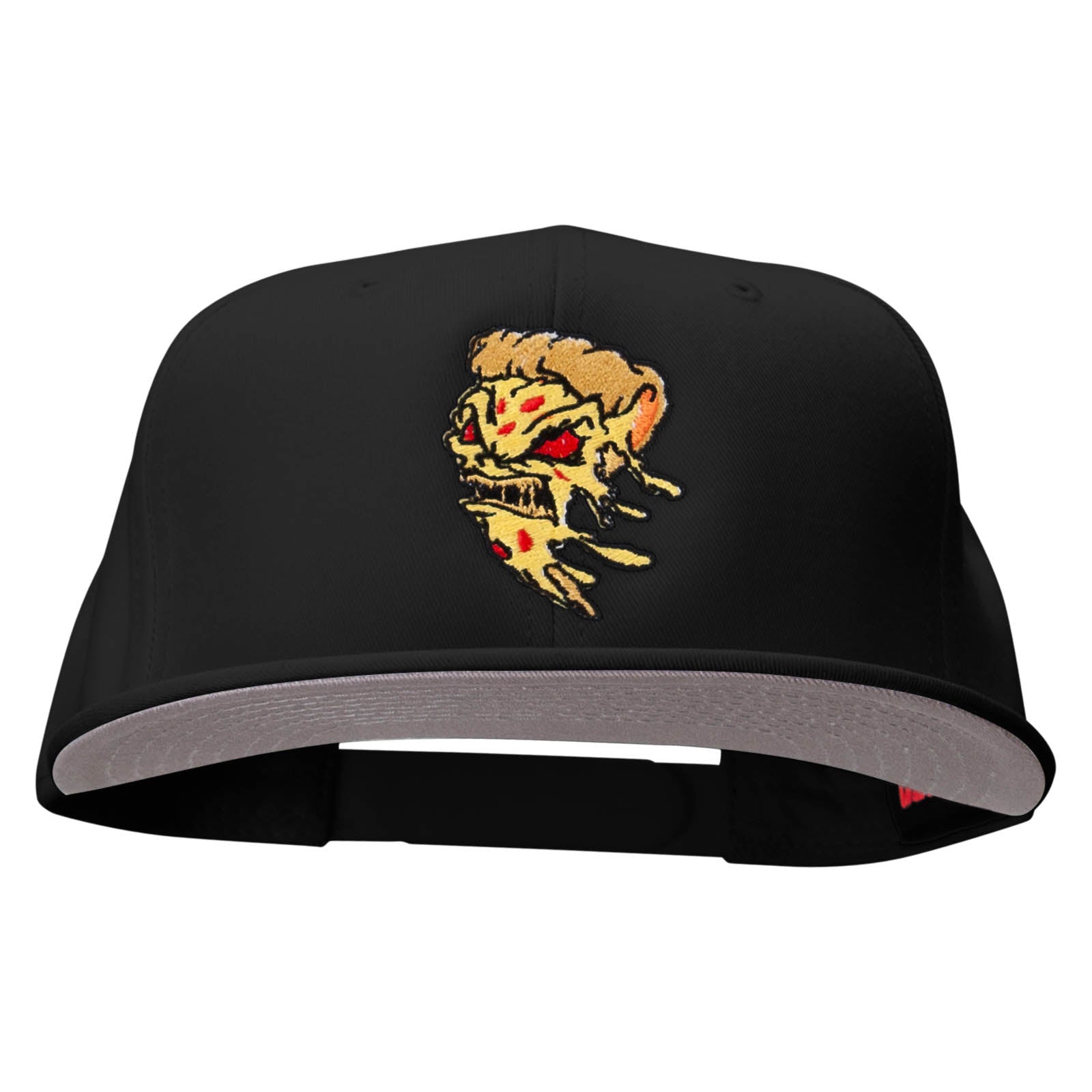 Angry Pizza Monstor Embroidered Prostyle Snapback - Black OSFM