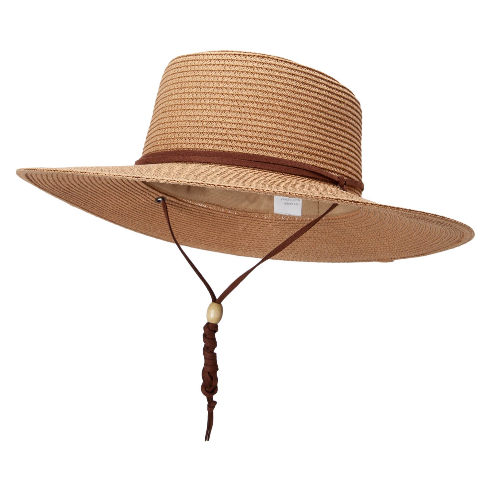 Women&#039;s Paper Braid Gambler crown Hat - Bronze OSFM