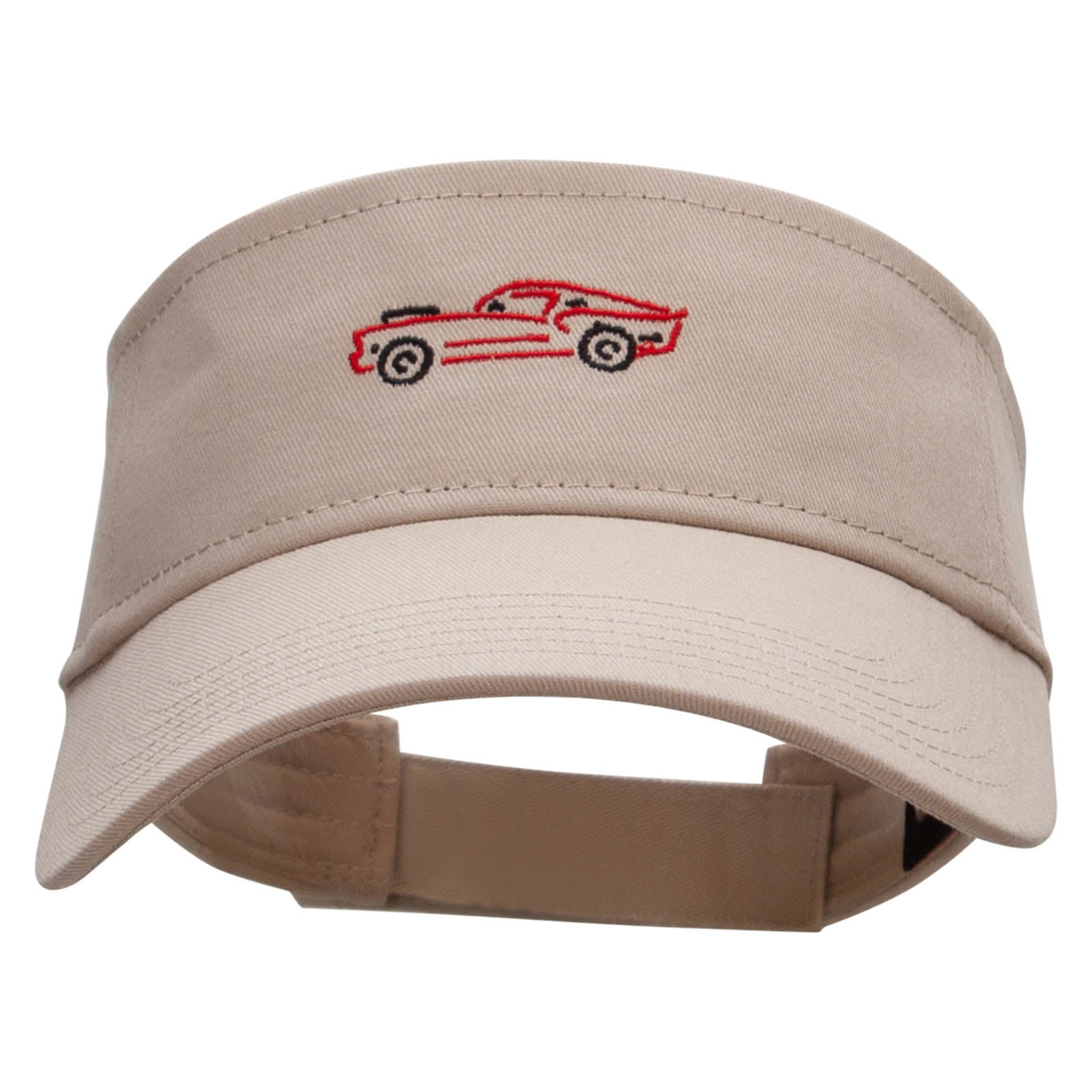 American Muscle Car Embroidered Cotton Twill Sun Visor - Khaki OSFM