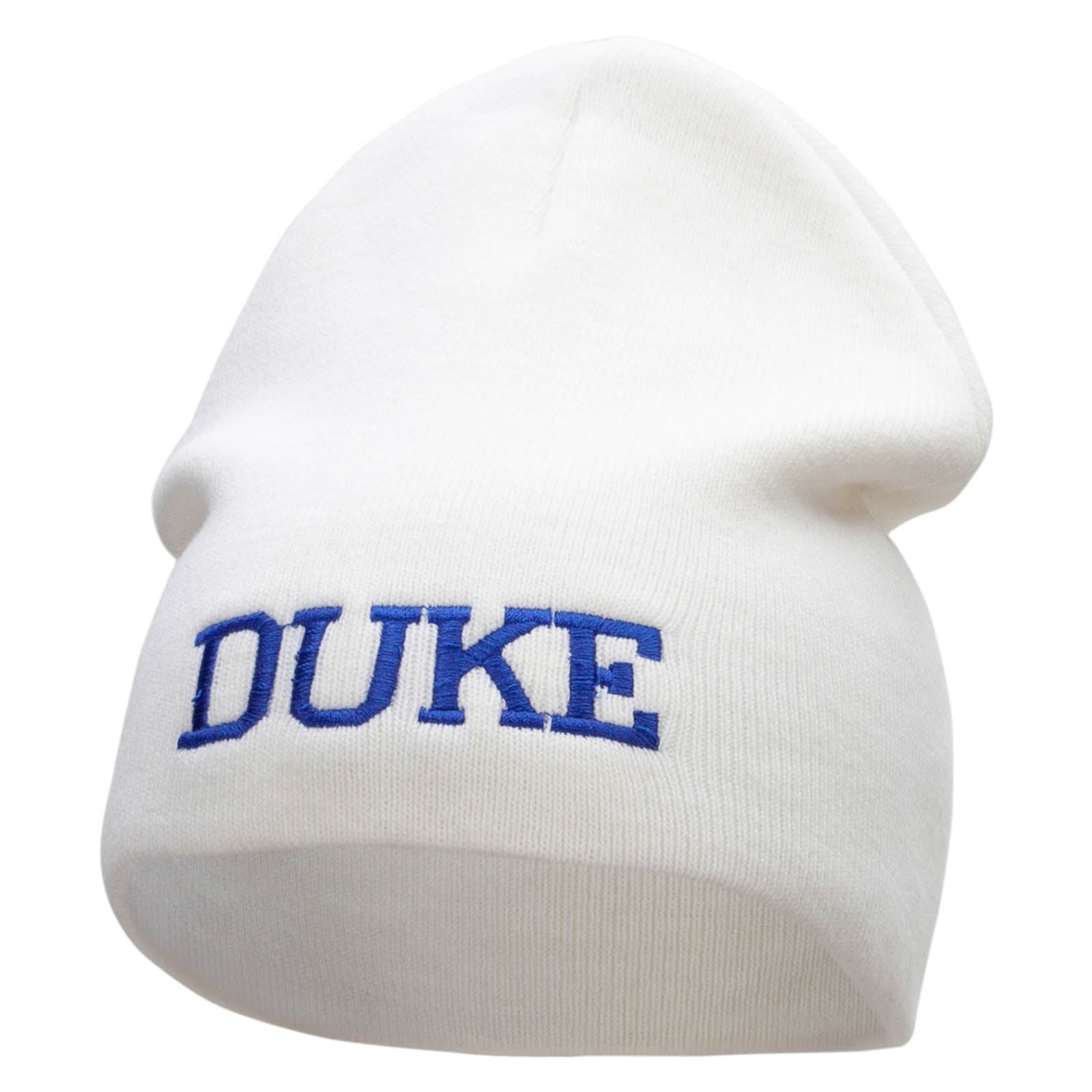 Halloween Duke Character Embroidered Short Beanie - White OSFM