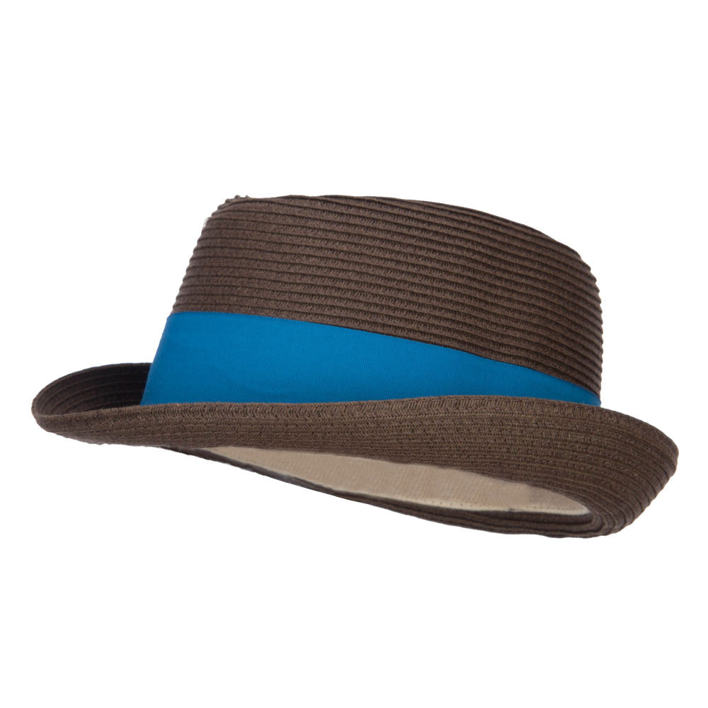 UPF 50+ Wide Band Braid Fedora - Chocolate L