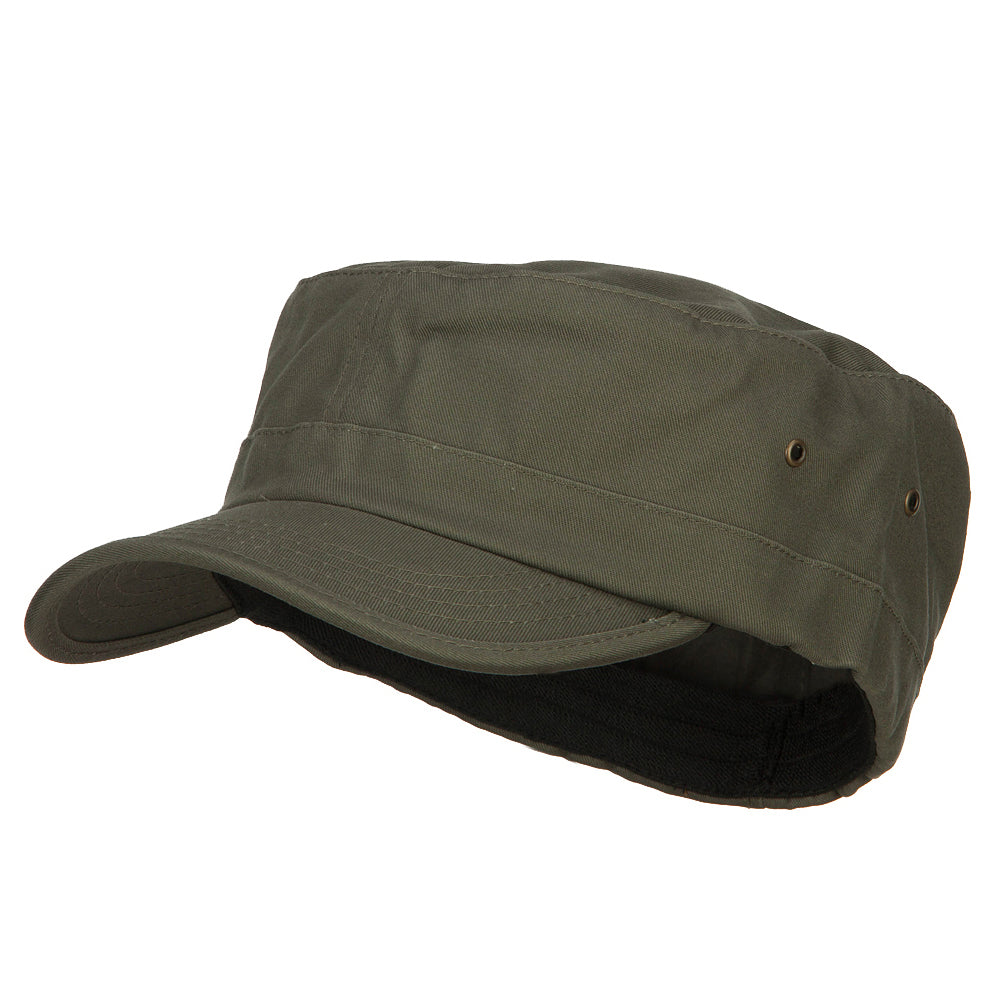 Big Size Fitted Trendy Army Style Cap - Olive-3XL