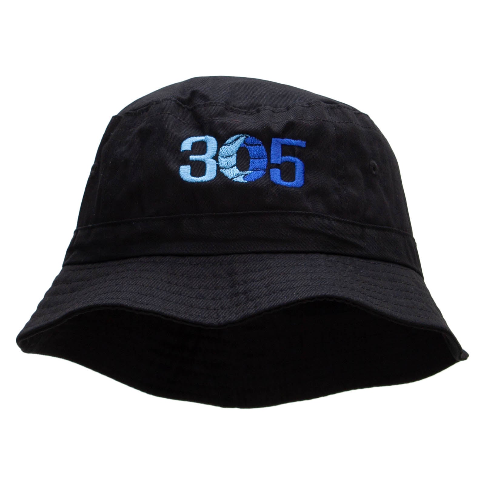 305 Embroidered Bucket Hat - Black OSFM