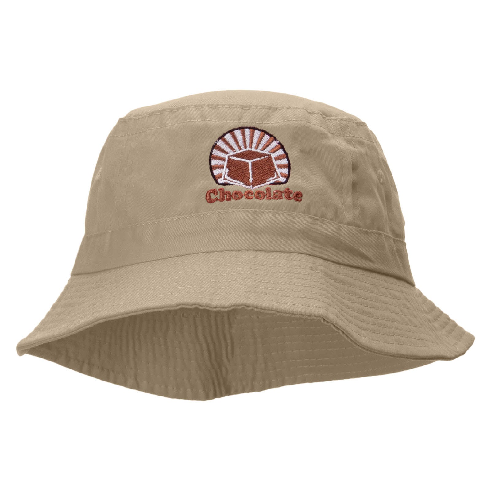 Chocolate Embroidered Bucket Hat - Khaki OSFM