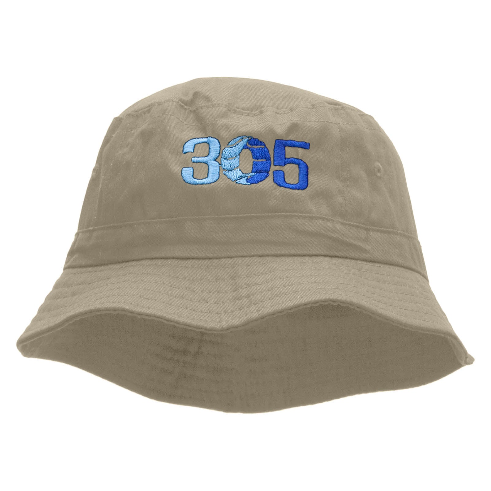 305 Embroidered Bucket Hat - Natural OSFM