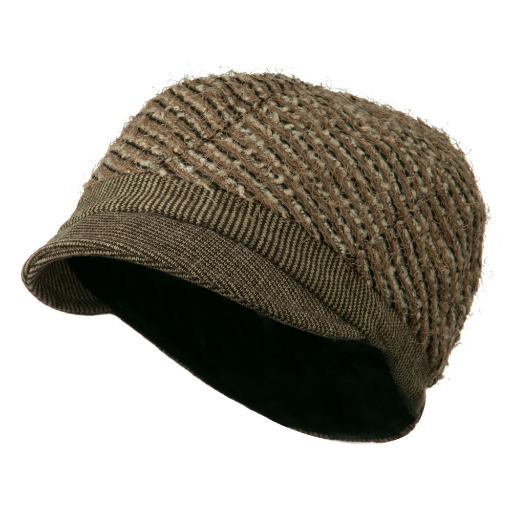 Ladies Corduroy Brim Cabbie Cap - Beige Brown OSFM