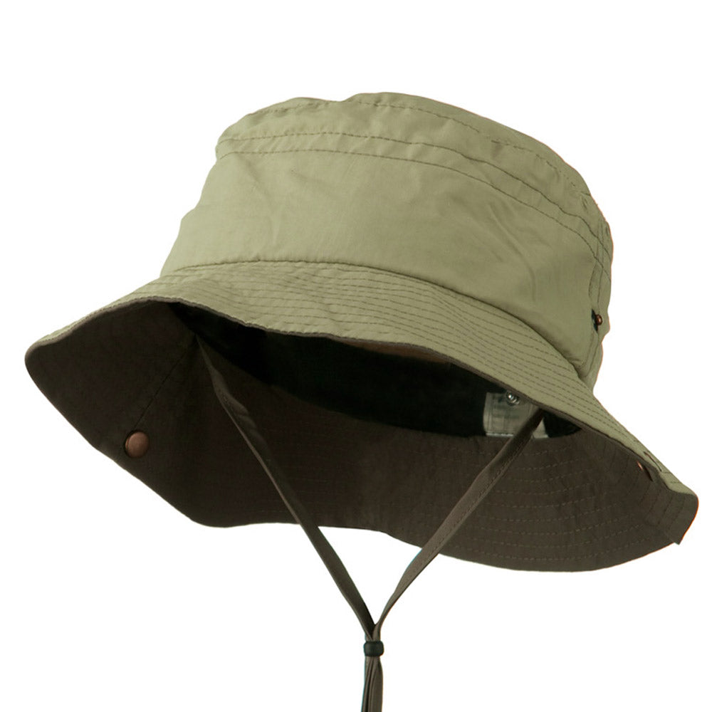 Big Size Talson UV Bucket Hat with Chin Cord - Khaki Brown XL-2XL