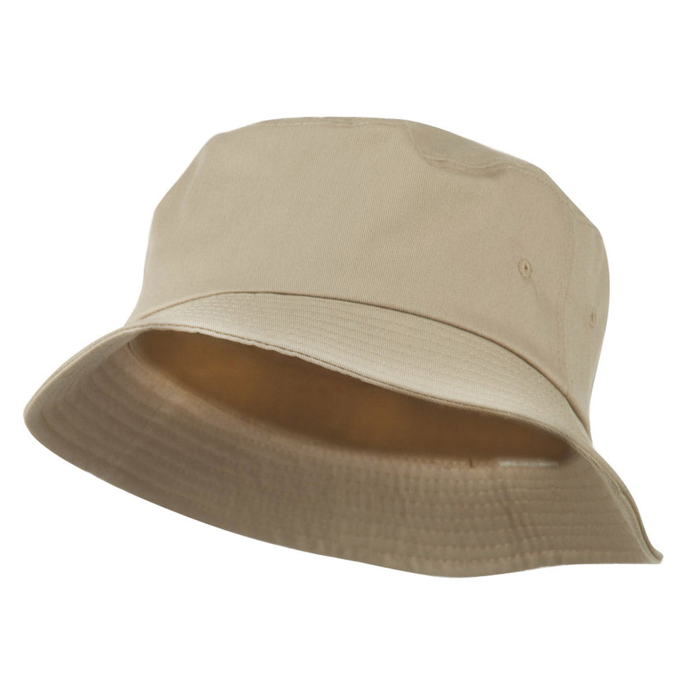 Big Size Cotton Blend Twill Bucket Hat - Khaki XL-2XL