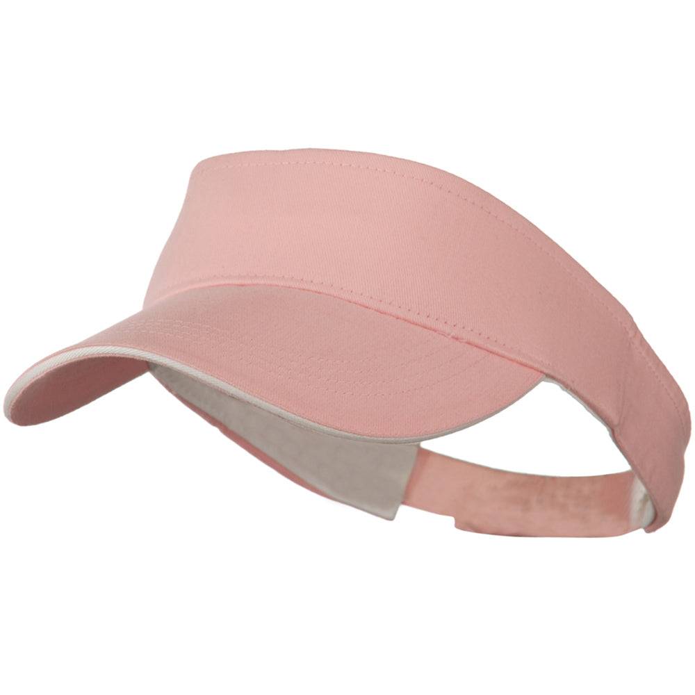 Brushed Cotton Sandwich Visor - Pink White OSFM