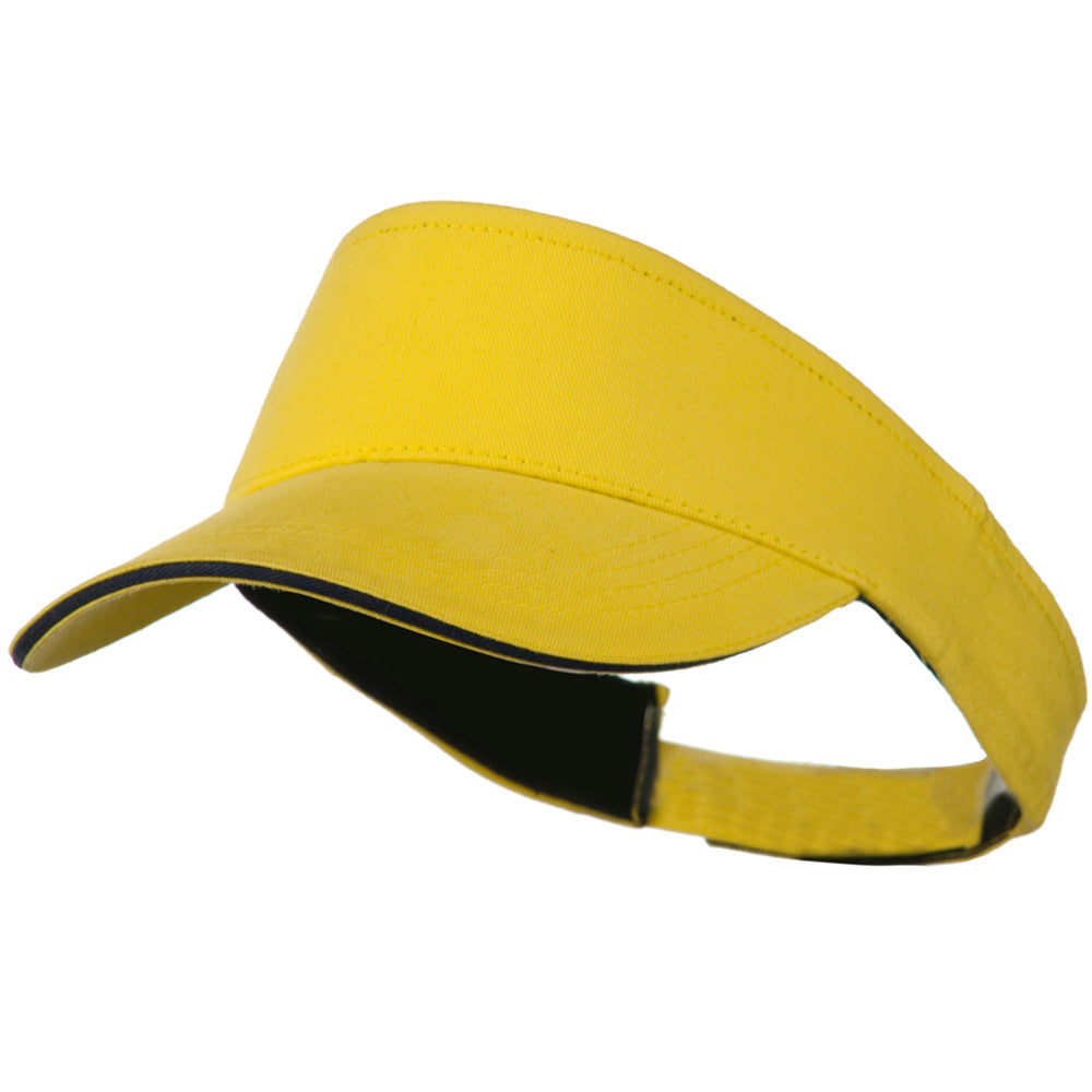 Brushed Cotton Sandwich Visor - Yellow Blue OSFM