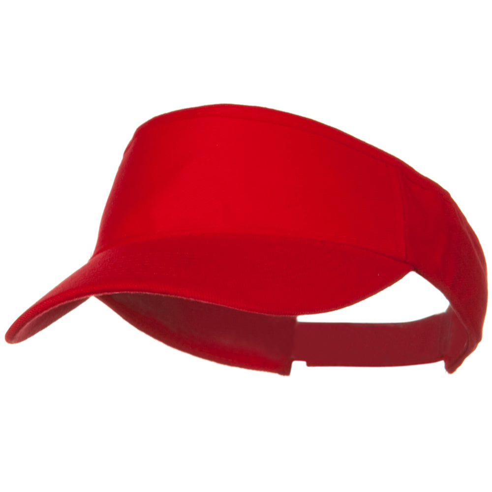 Brushed Bull Denim Sun Visor - Red OSFM