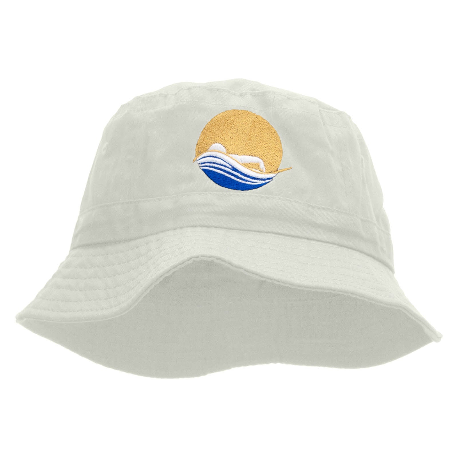 Swimming Pool Embroidered Bucket Hat - White OSFM