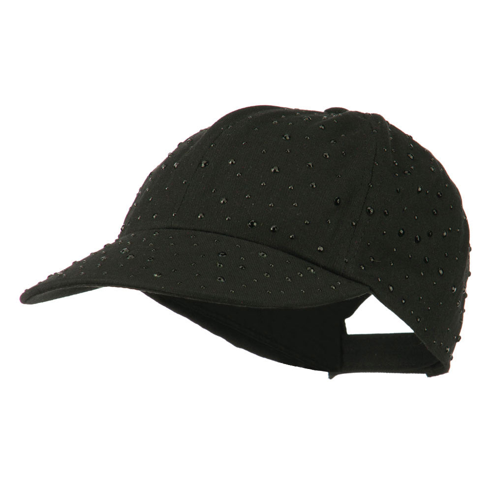 Bejeweled Glitter Baseball Cap - Black OSFM