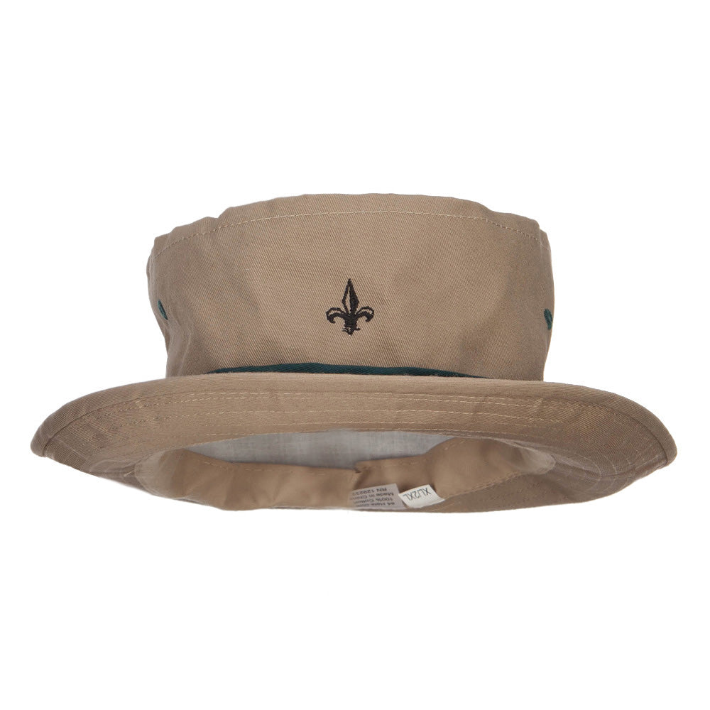 Mini Fleur De Lis Embroidered Big Size Hat - Khaki Green XL-2XL