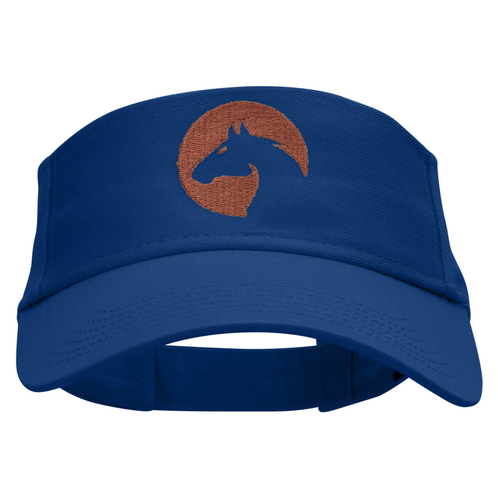 Horse Cutout Embroidered Cotton Twill Sun Visor - Royal OSFM