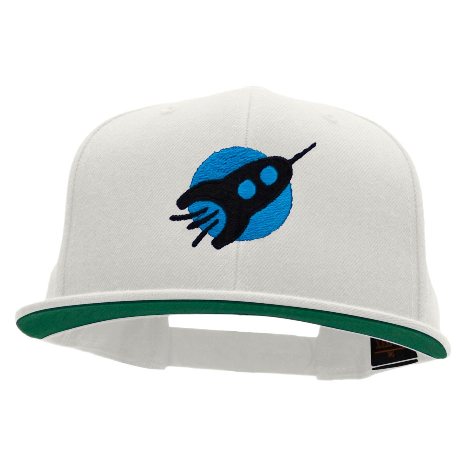 Flying Starship Embroidered Wool Blend Prostyle Snapback - White OSFM