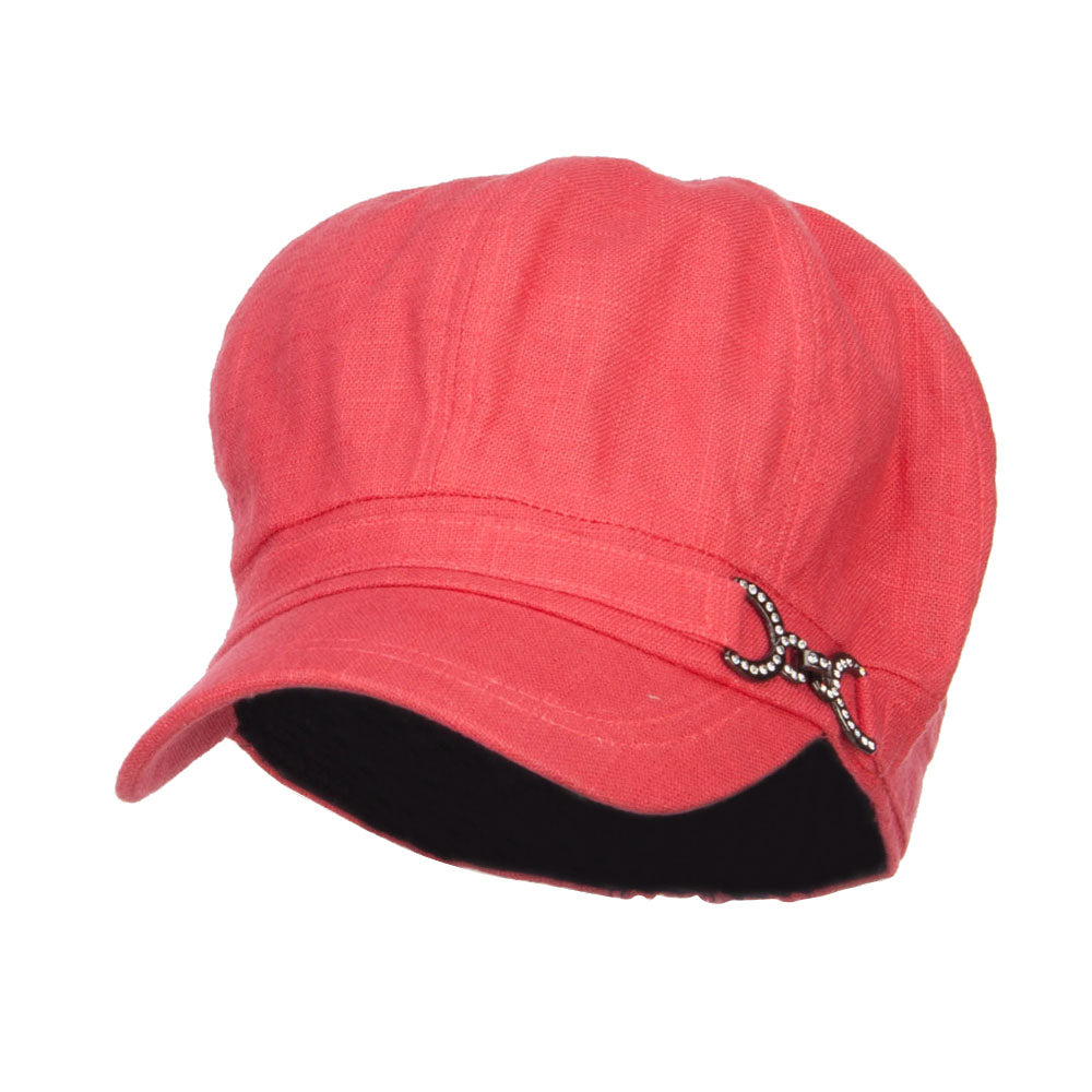 Women&#039;s Buckle Band Newsboy Hat - Fuchsia OSFM