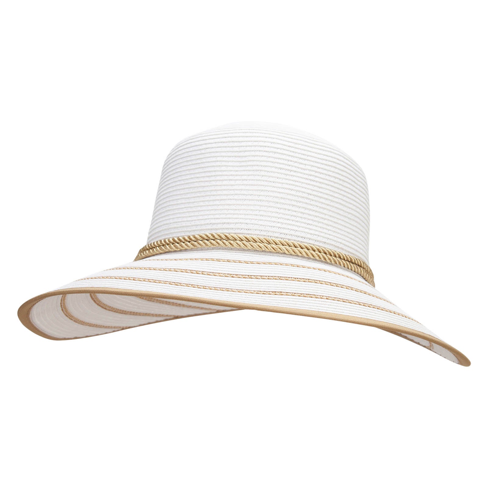 Women&#039;s Paper Poly 4 Split Brim Hat - Gold White OSFM