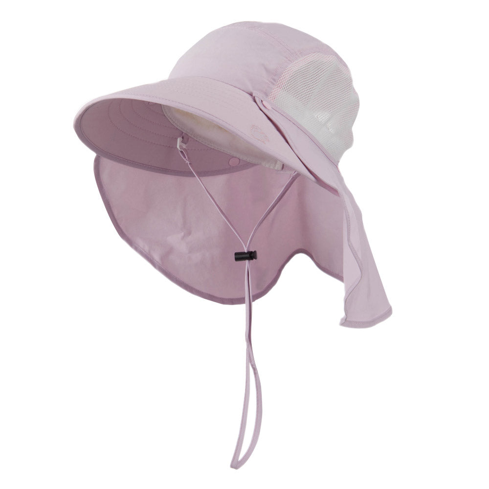 UV 50+ Talson Large Bill Hat with Detachable Flap - Pink OSFM