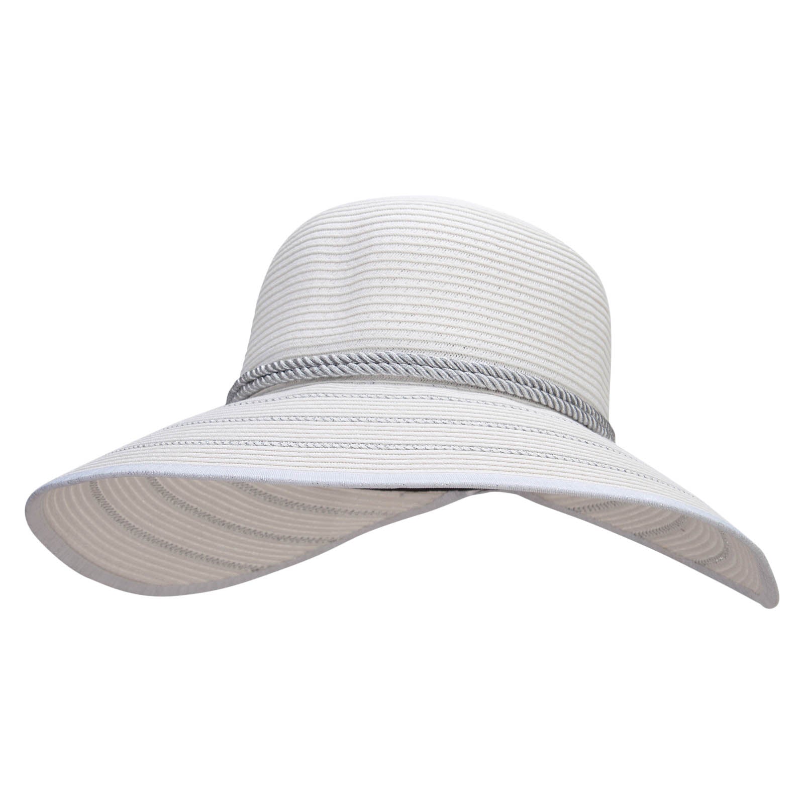 Women&#039;s Paper Poly 4 Split Brim Hat - Silver White OSFM