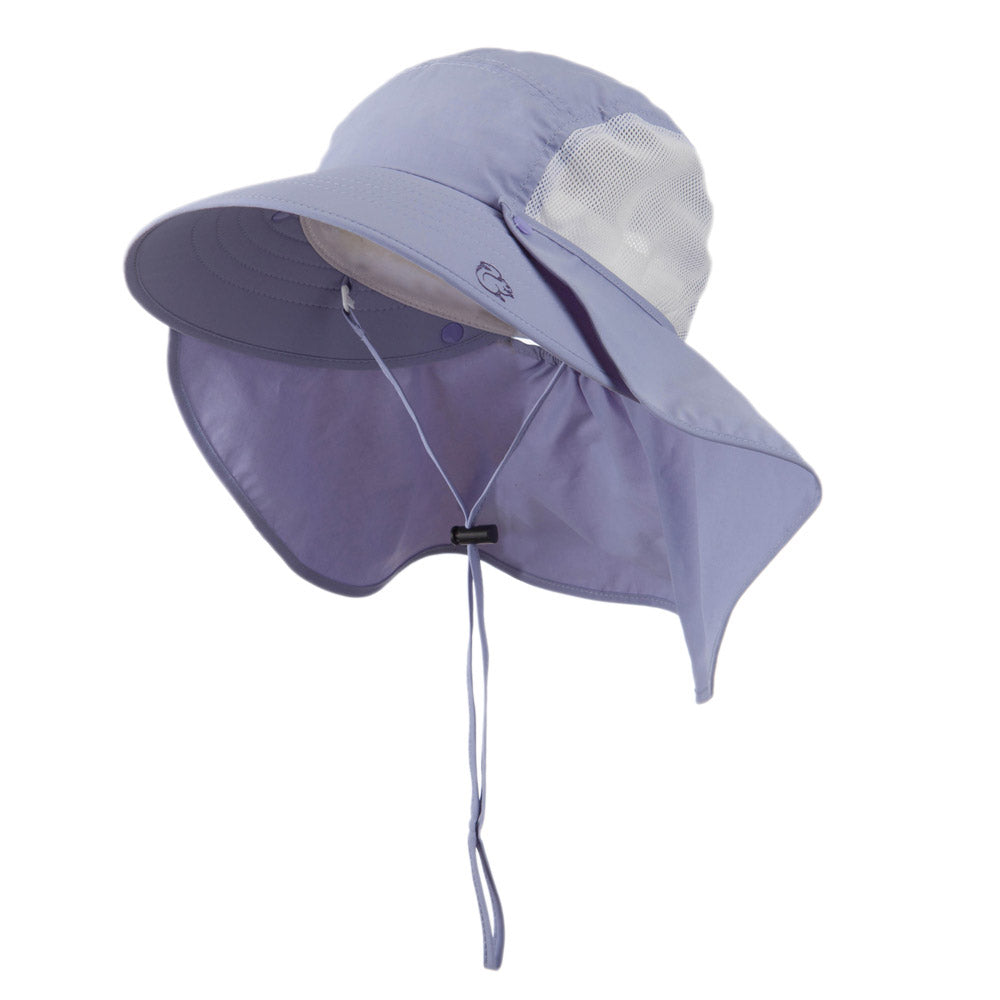 UV 50+ Talson Large Bill Hat with Detachable Flap - Purple OSFM