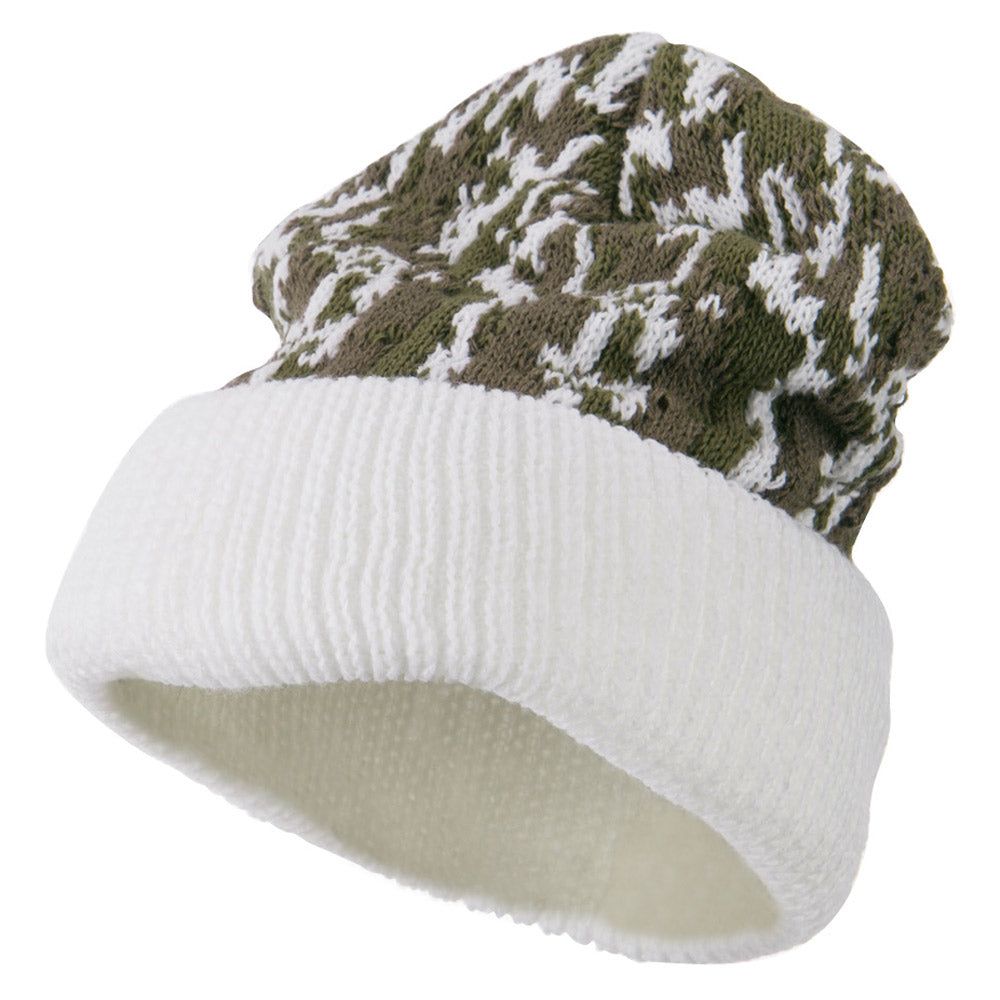 Blaze Liner Camo Cuff Beanie - White Camo OSFM