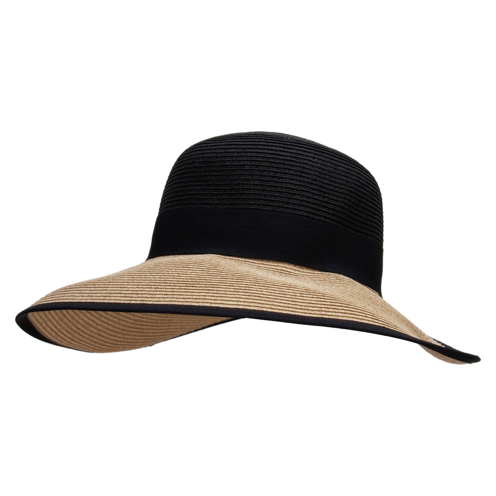 Women&#039;s 4 V Back Brim Hat - Black Wheat OSFM